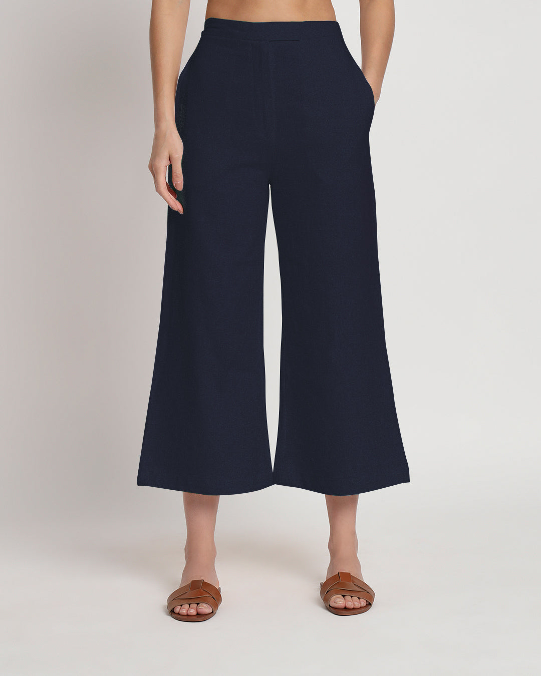 City Style Midnight Blue Tailored Trousers