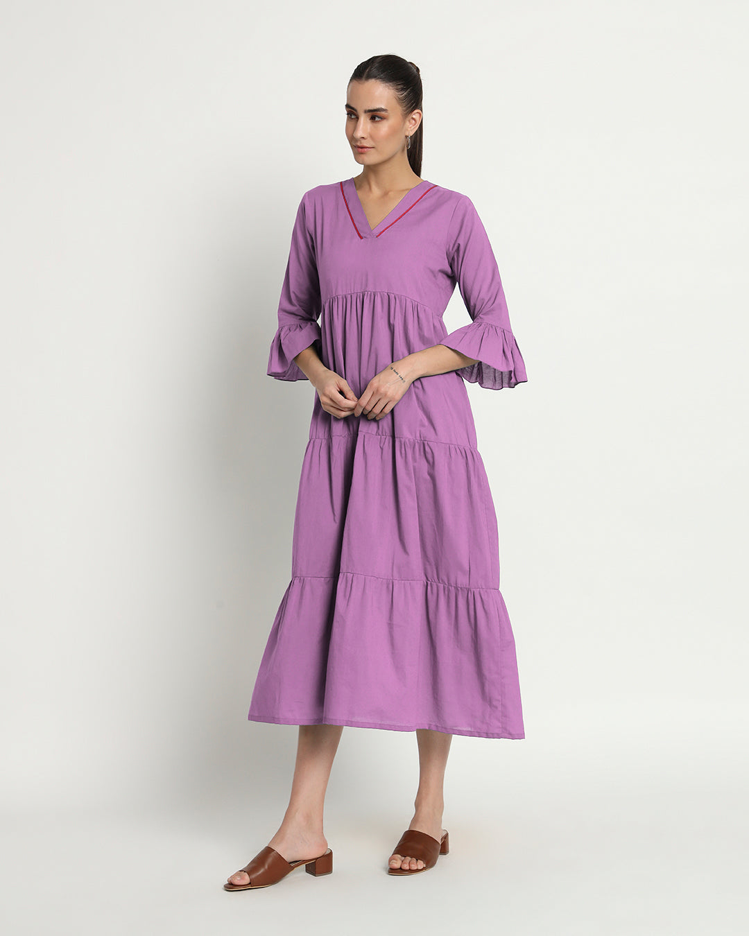 Wisteria Purple Flounce & Flow Maxi Dress