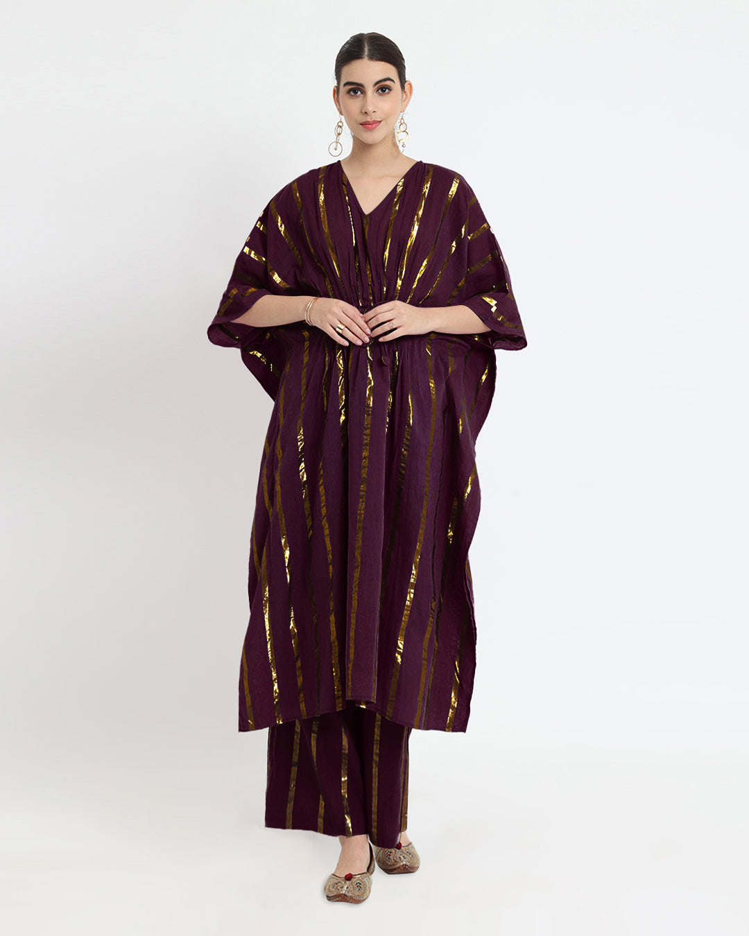 Plum Passion Pintuck Kaftan Glisten Gala Co-ord Set