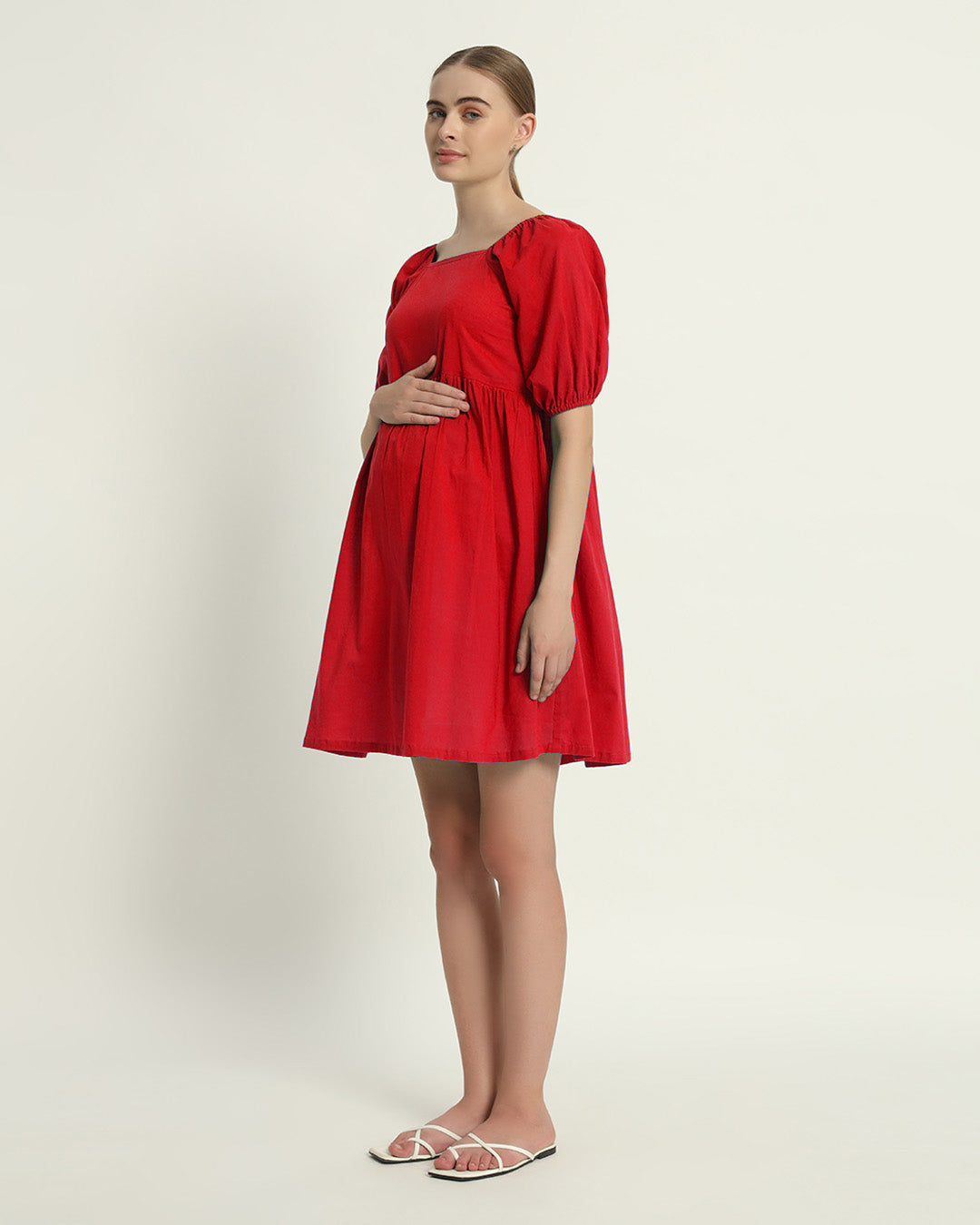 Classic Red Tender Moments Maternity & Nursing Dress