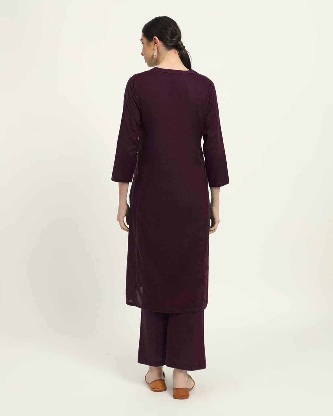 Plum Passion Everyday Bliss Notch Neck Solid Kurta (Without Bottoms)