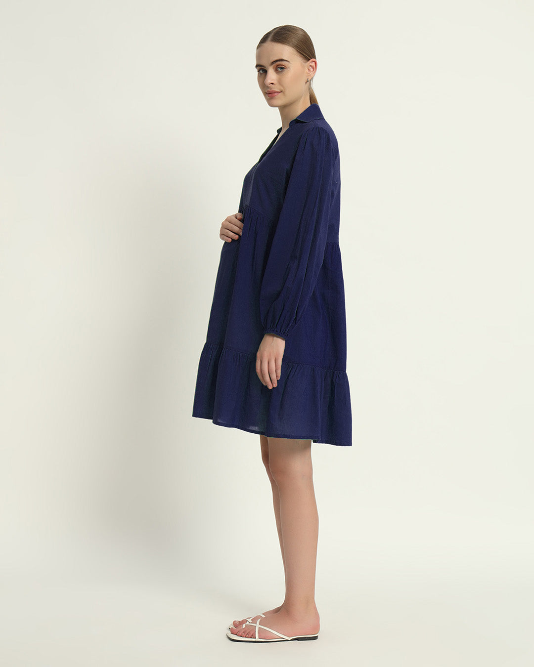 Midnight Blue Blossom & Bond Maternity & Nursing Dress