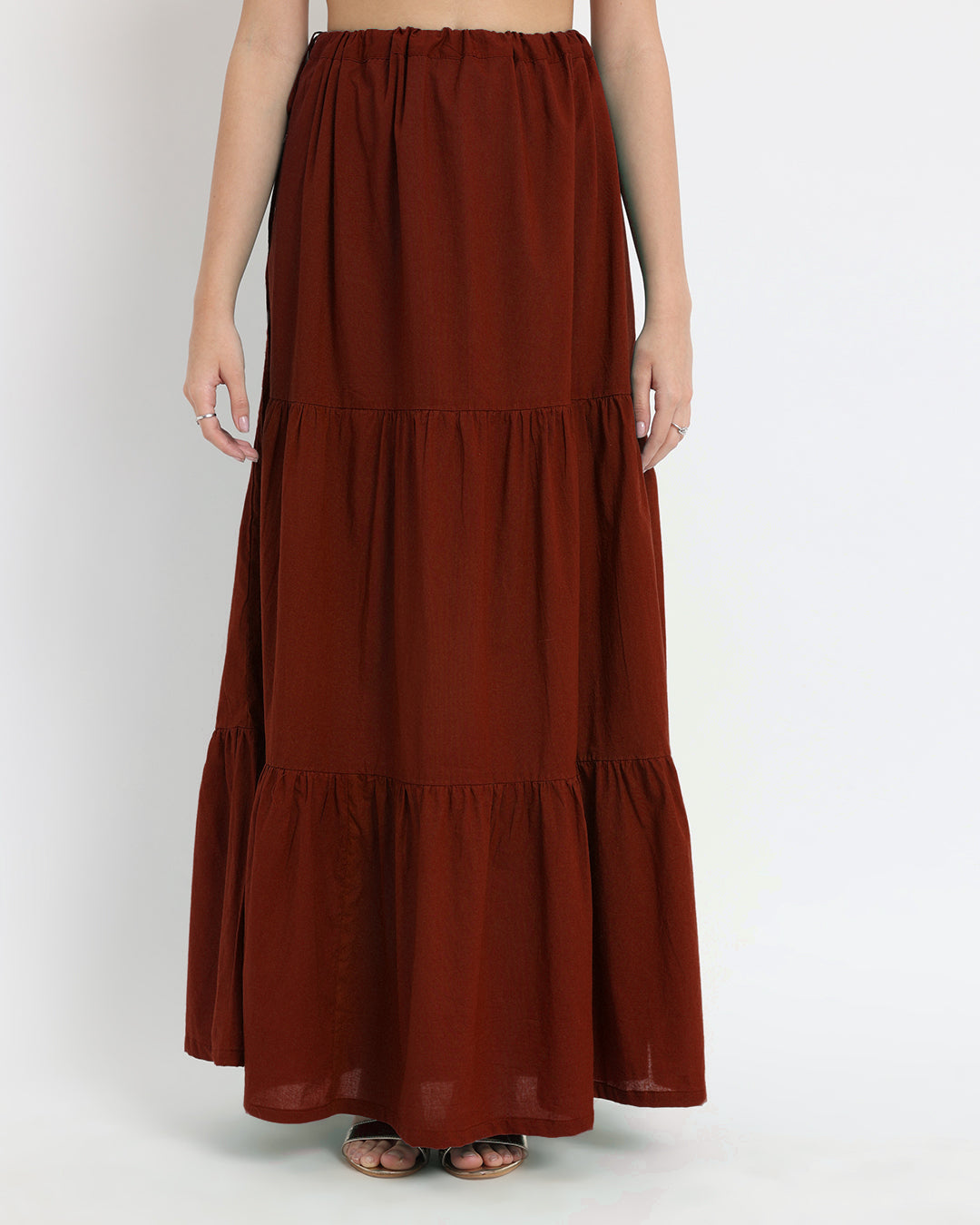 Russet Red Tiered Skirt