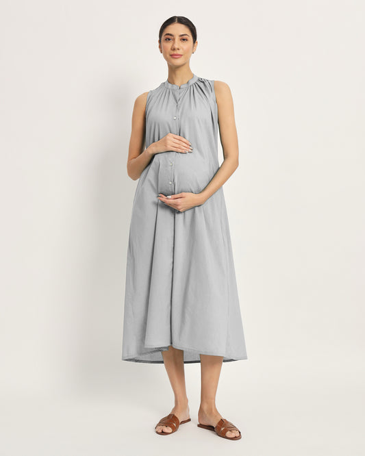 Iced Grey Mommy Must-Haves Maternity & Nursing Dress