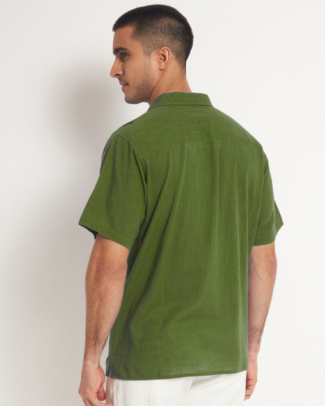 Classic Greening Spring Men's Half Sleeves Shirt