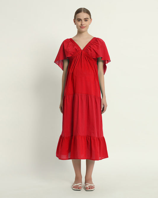 Classic Red Snuggle Baby Maternity & Nursing Dress