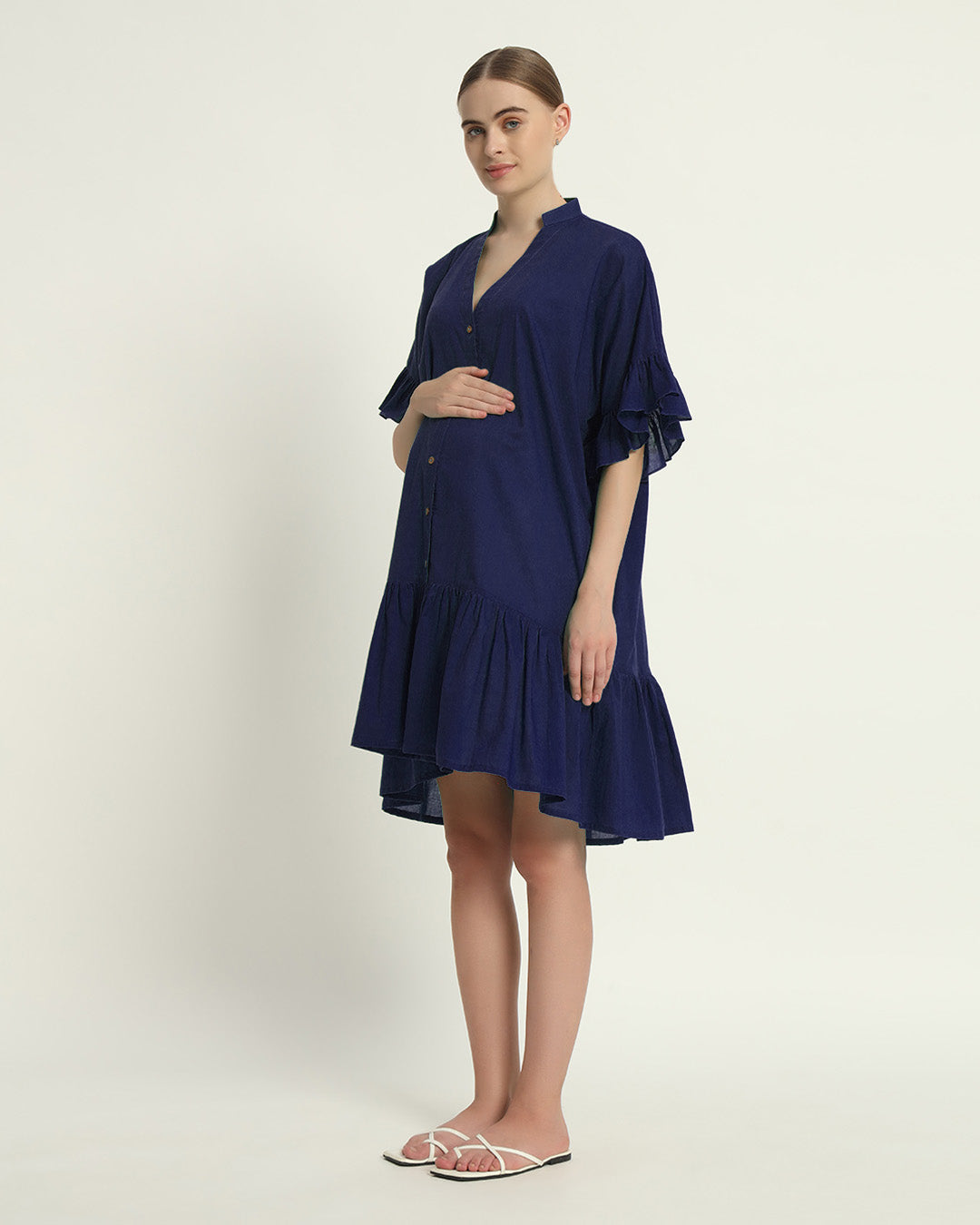 Midnight Blue Mother-To-Be Maternity & Nursing Dress