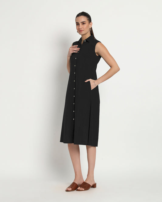 Classic Black Artful A-Line Dress