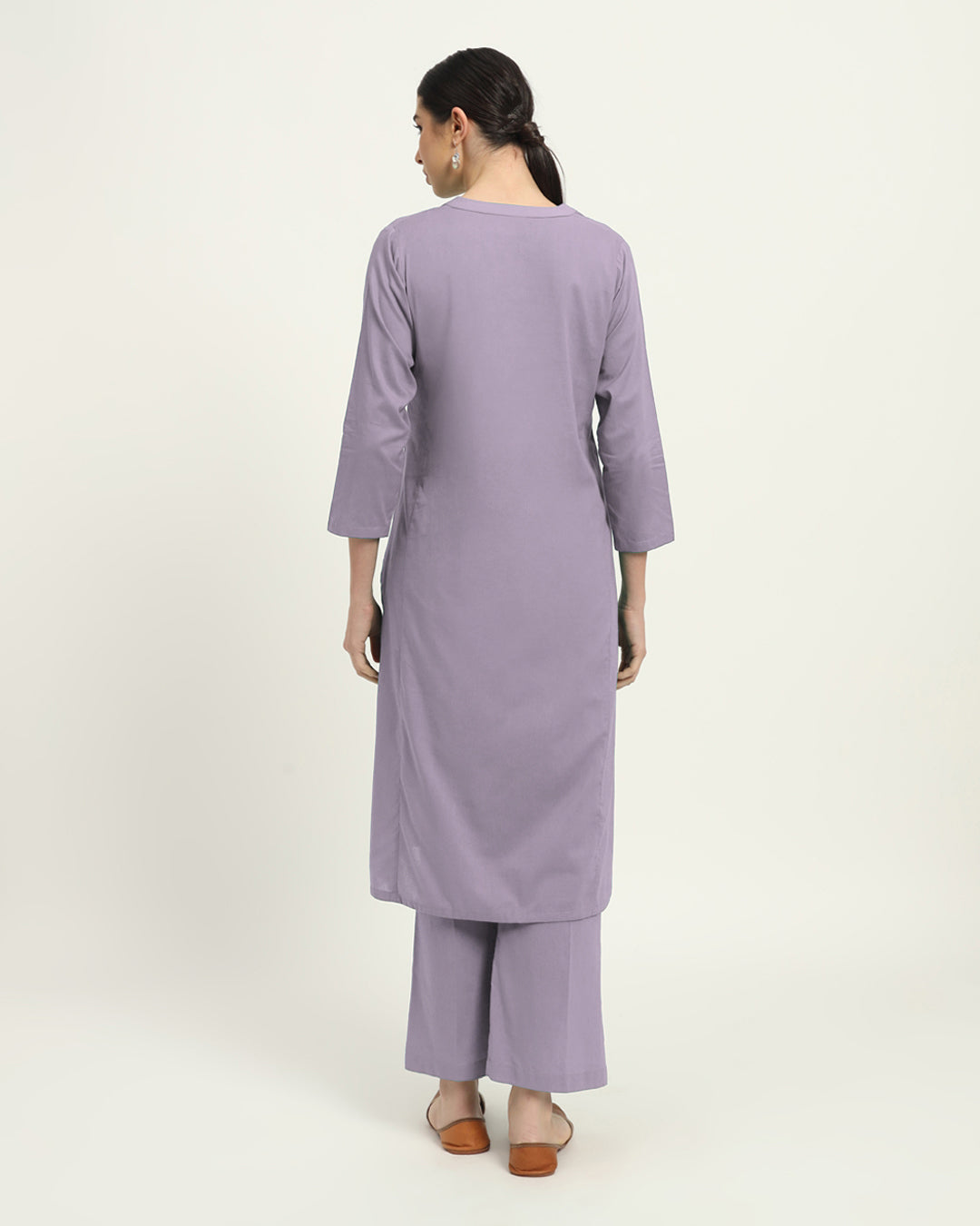 Lilac Everyday Bliss Notch Neck Solid Co-ord Set
