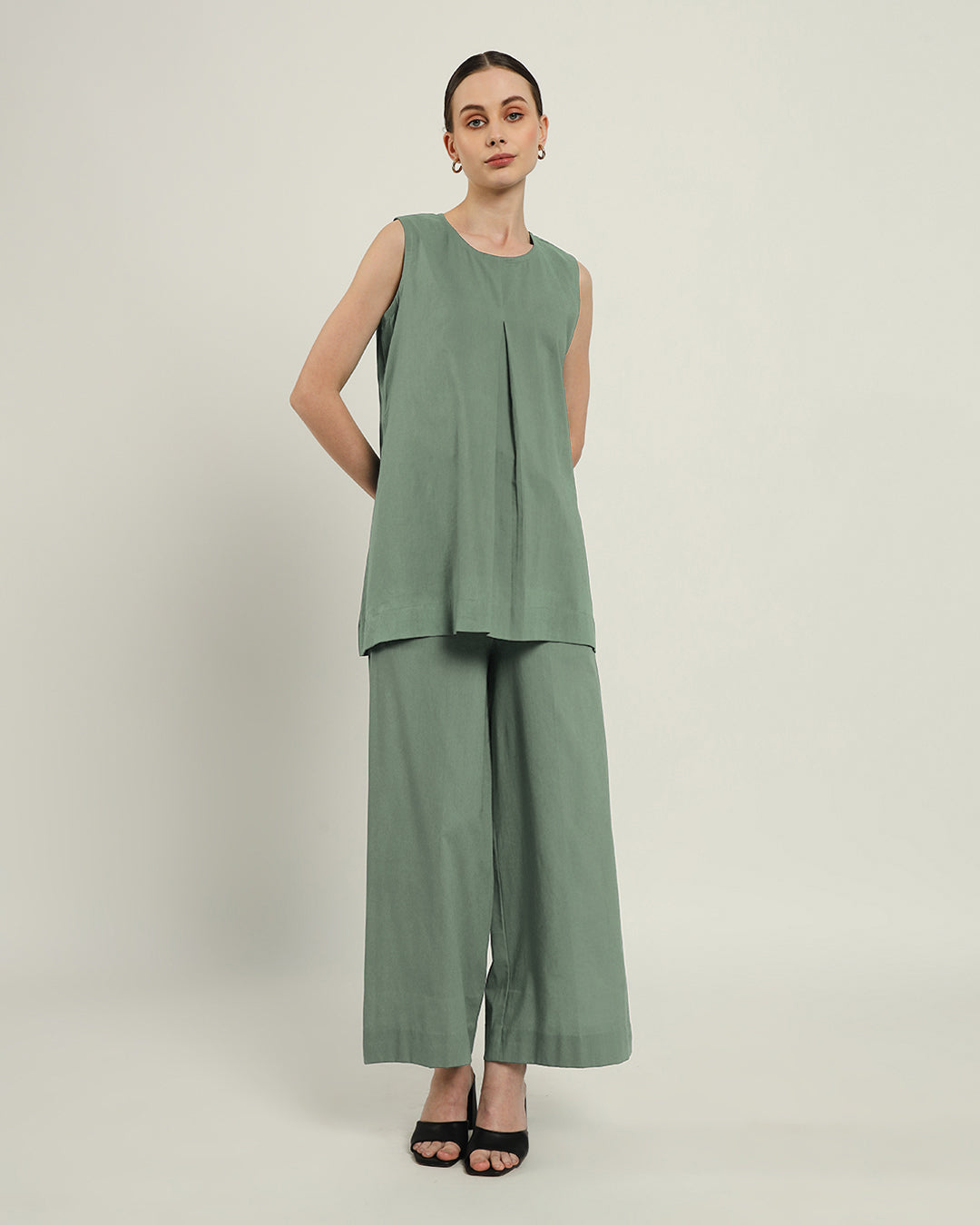 Mint Pleated A Line Top (Without Bottoms)