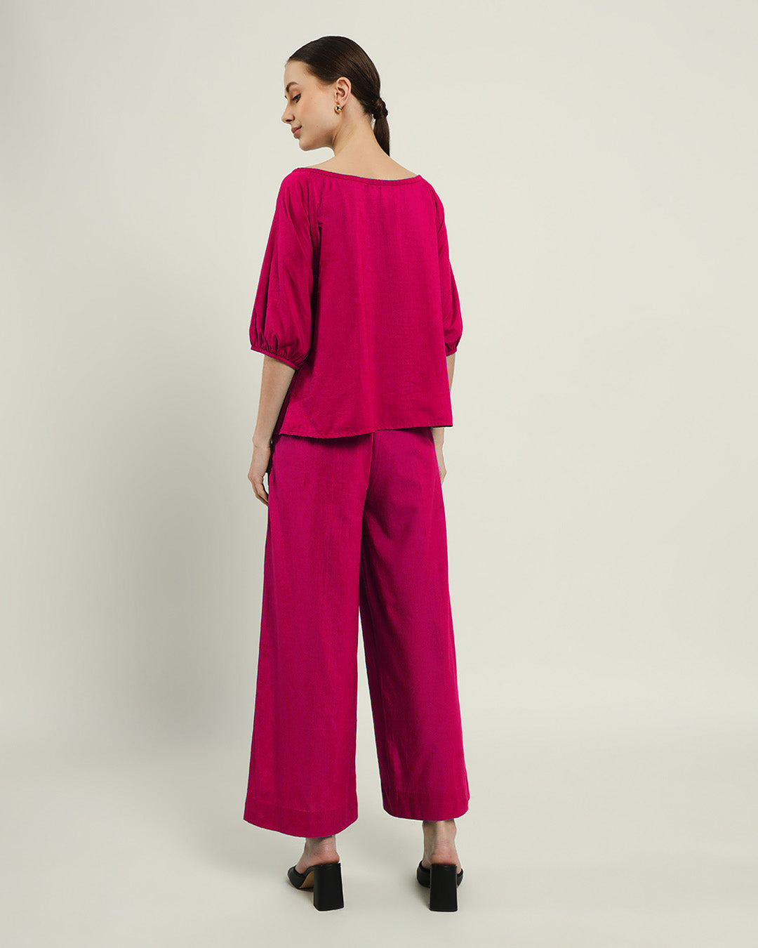 Berry Effortless BowtNeck Top (Without Bottoms)