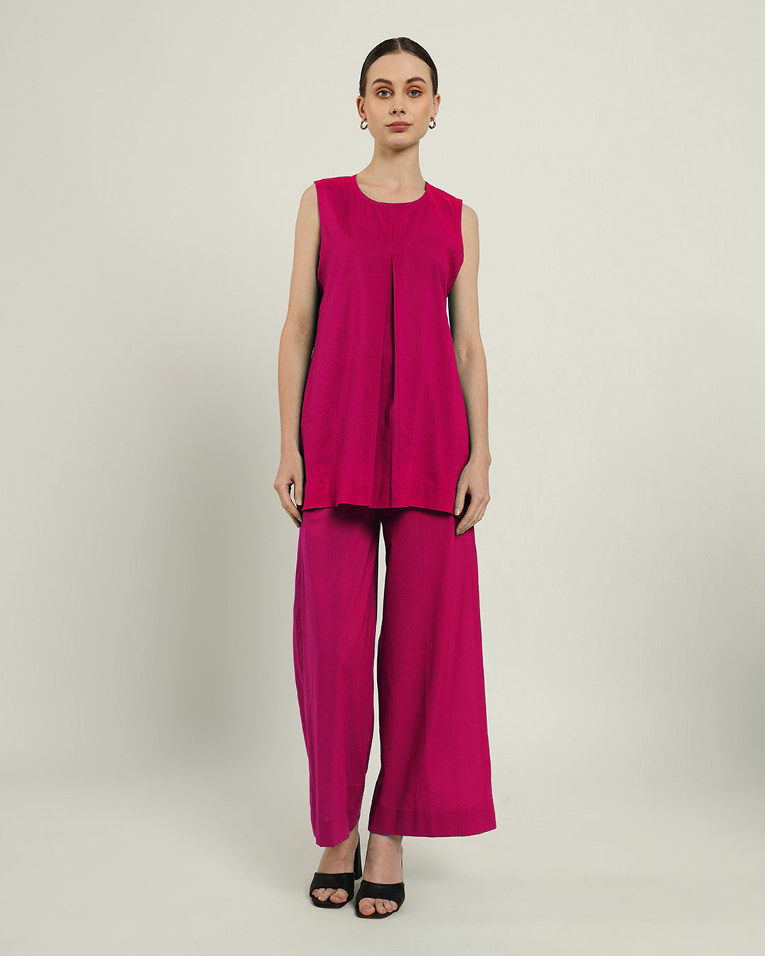 Berry Pleated A Line Top (Without Bottoms)