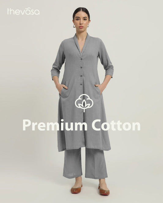 Iced Grey Boho Harmony Flared Solid Co-ord Set