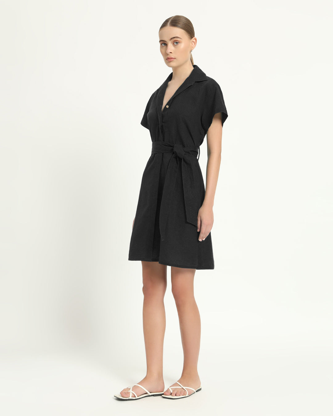 The Loretto Noir Cotton Dress