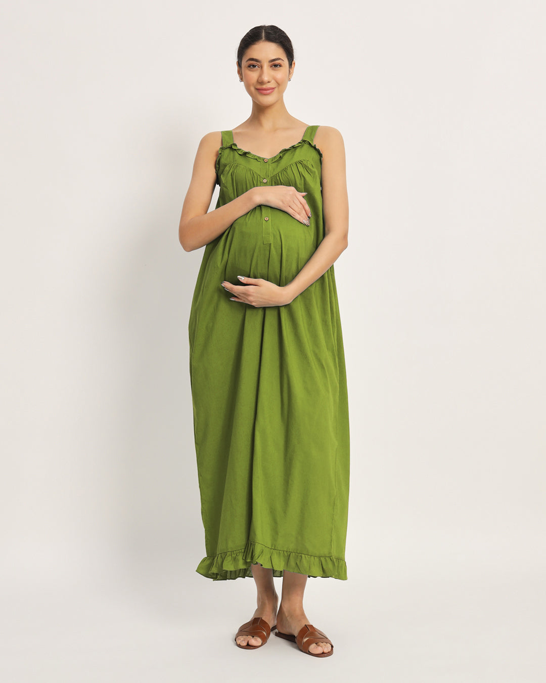 Sage Green  Preggo Pretty Maternity & Nursing Dress