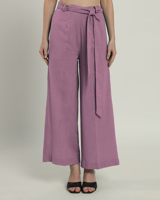 Purple Swirl Wide Pull-On Cotton Slub Pants