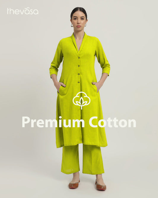 Lime Boho Harmony Flared Solid Co-ord Set