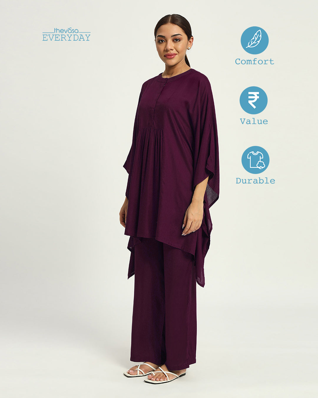 Plum Passion Everyday Comfy Kaftan Co-ord Set