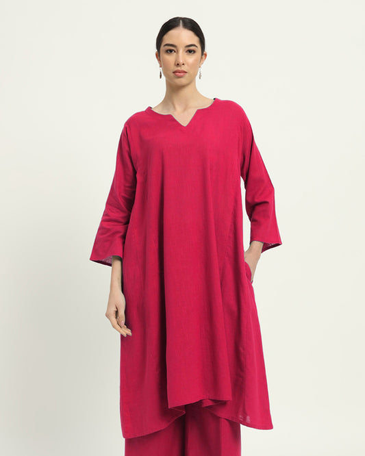 Queen’s Gulabi Royal Resonance Kalidar Solid Kurta (Without Bottoms)