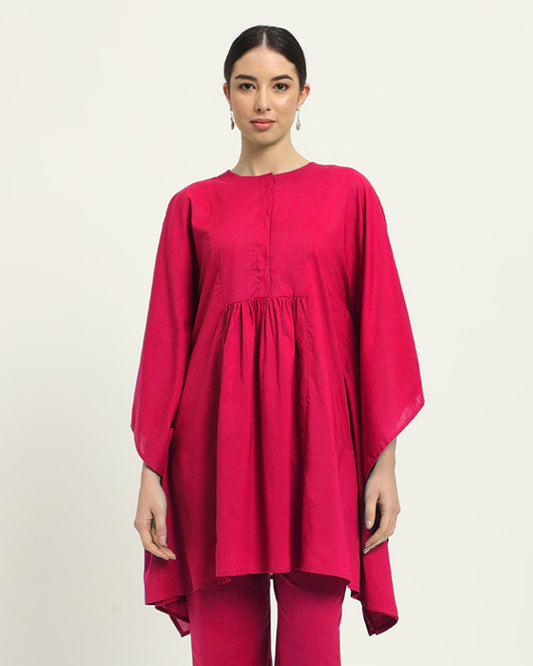 Queen's Gulabi Kaftan Karess Solid Kurta (Without Bottoms)