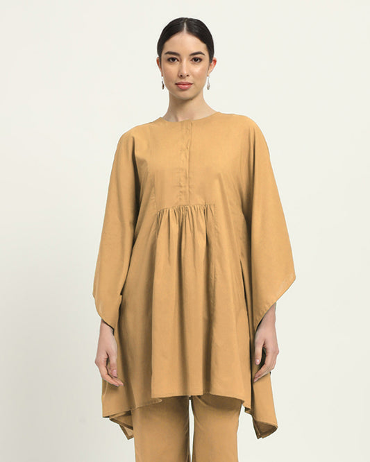 Beige Kaftan Karess Solid Kurta (Without Bottoms)