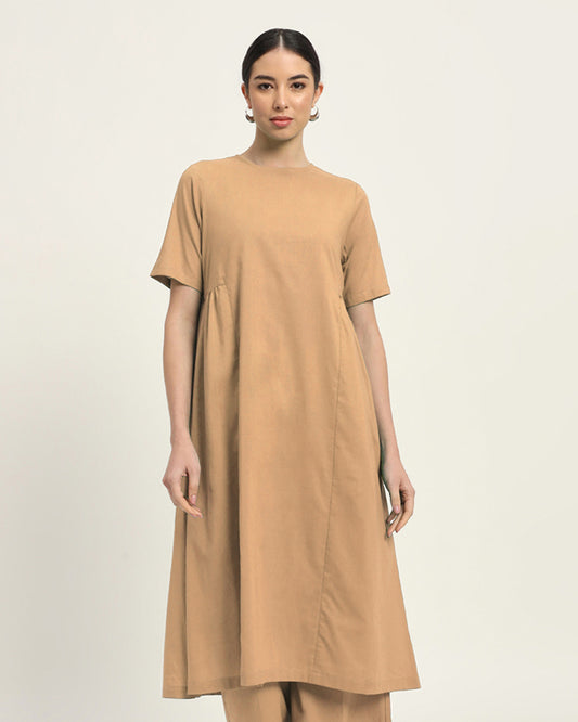 Day In Beige Flare Elegance Kurta (Without Bottoms)