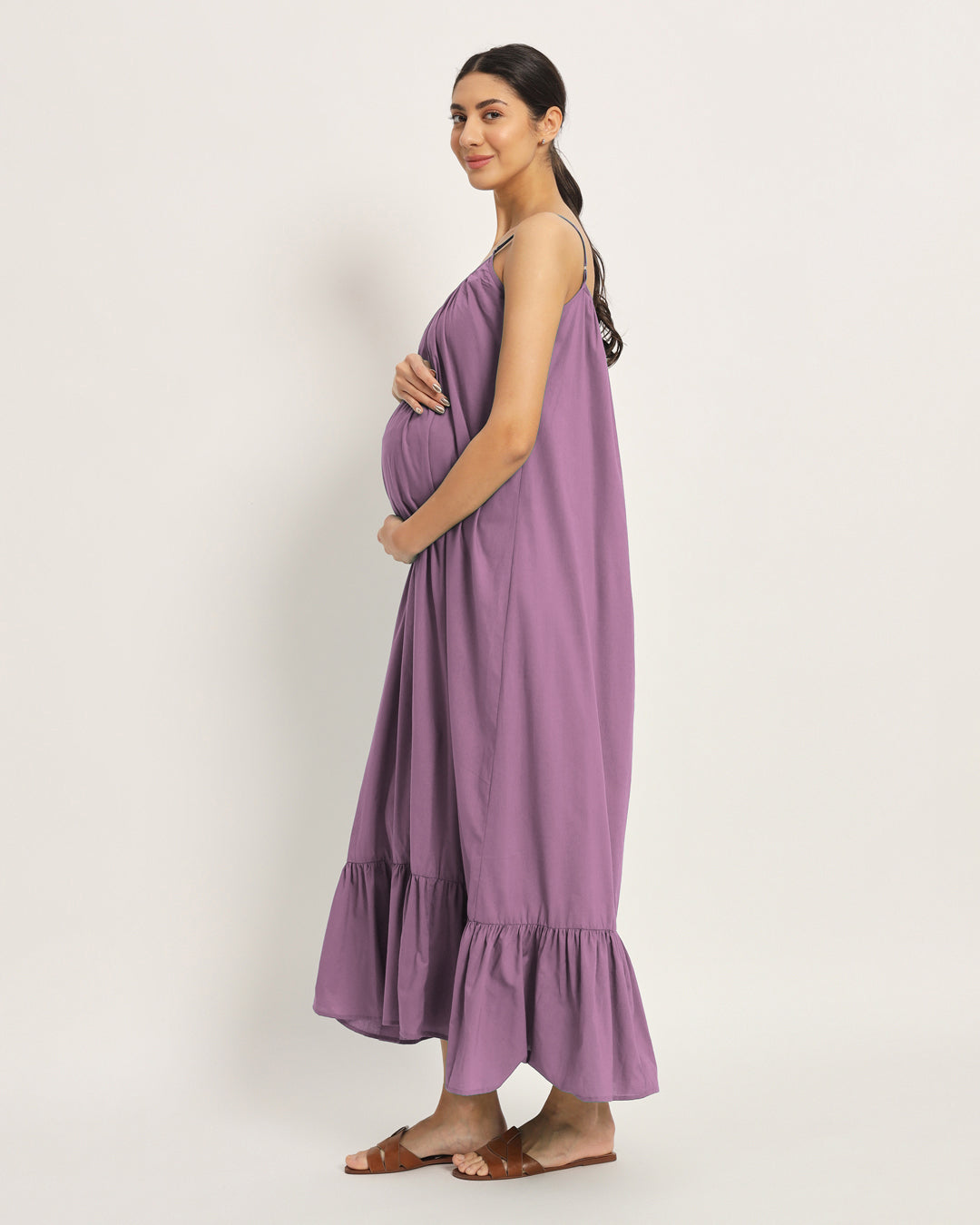 Combo: Iris Pink & Wisteria Belly Laugh Maternity & Nursing Dress - Set of 2