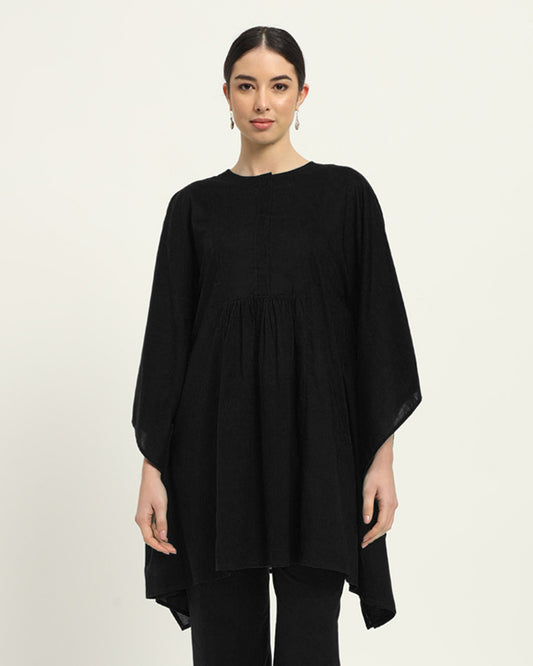 Black Kaftan Karess Solid Kurta (Without Bottoms)