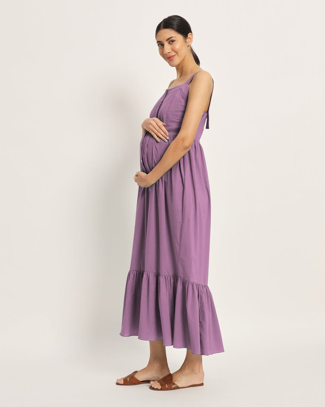 Combo: Iris Pink & Lilac Mama Modish Maternity & Nursing Dress