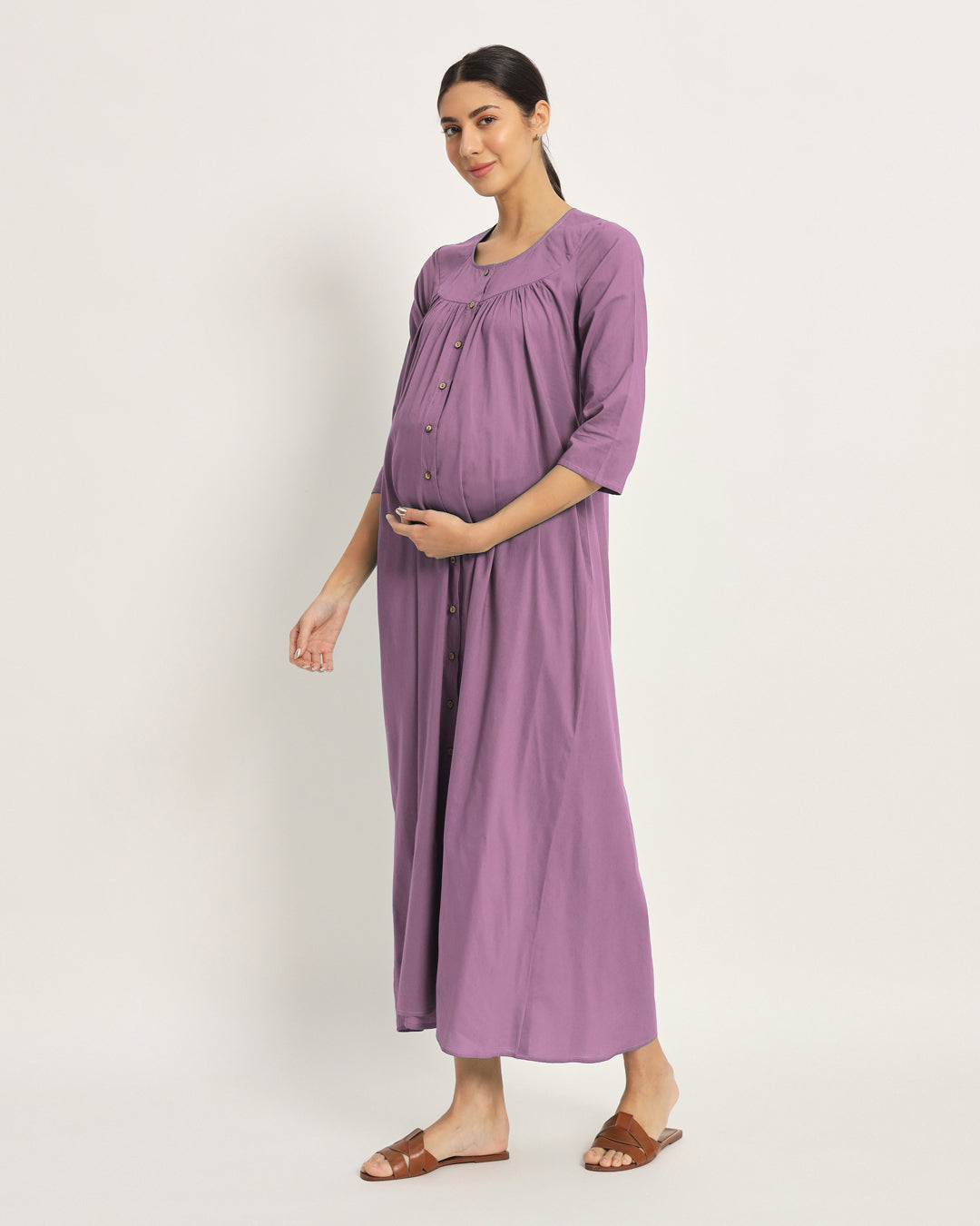 Combo: Iris Pink & Lilac Mommy Glow Maternity & Nursing Dress