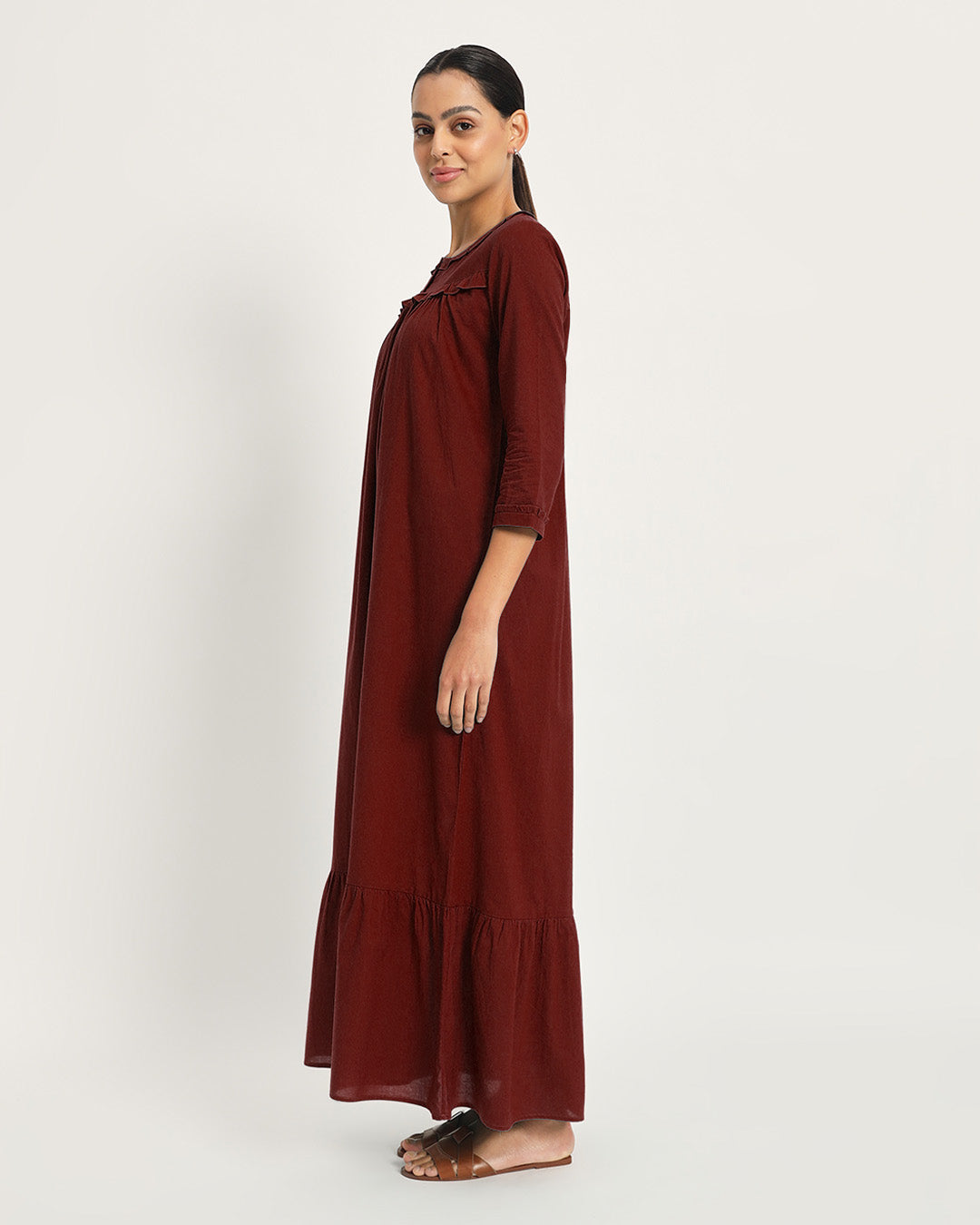 Combo: Black & Russet Red 24-Hours Serenity Nightdress