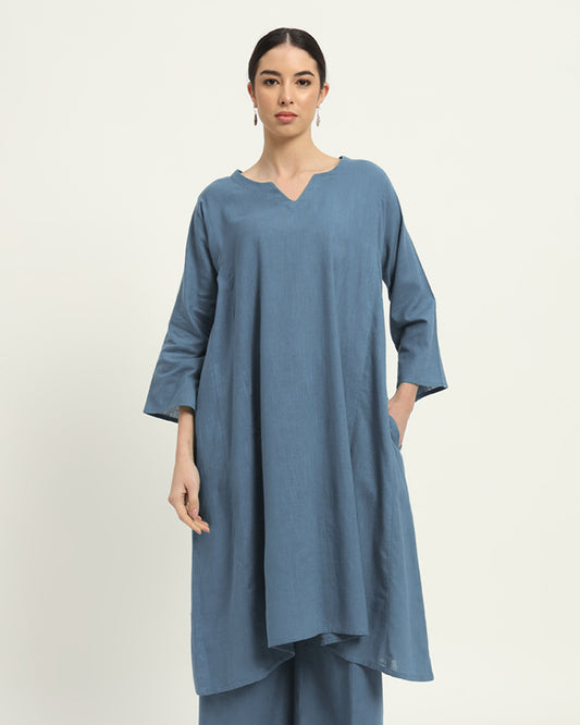 Blue Dawn Royal Resonance Kalidar Solid Kurta (Without Bottoms)