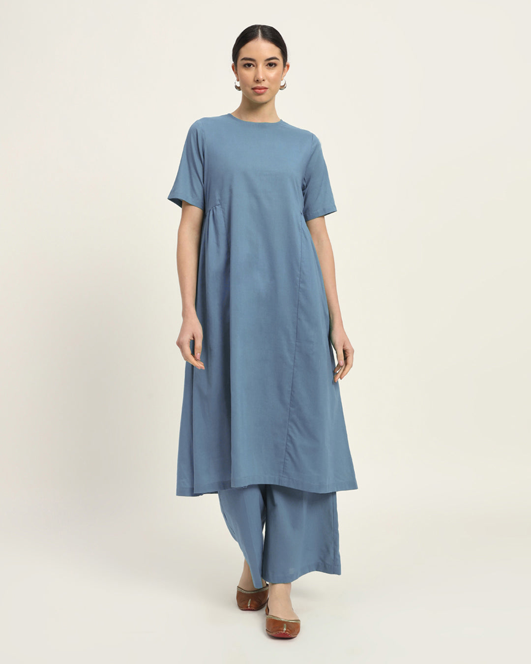 Combo: Blue Dawn & Iced Grey Flare Elegance Kurta