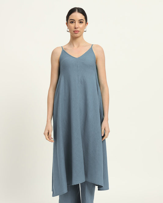 Blue Dawn Leisurely Affair Spaghetti Solid Kurta (Without Bottoms)