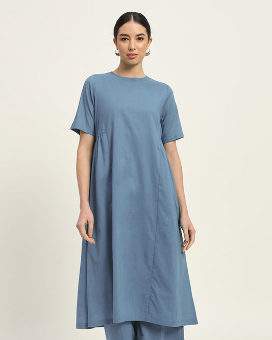 Blue Dawn Flare Elegance Kurta (Without Bottoms)