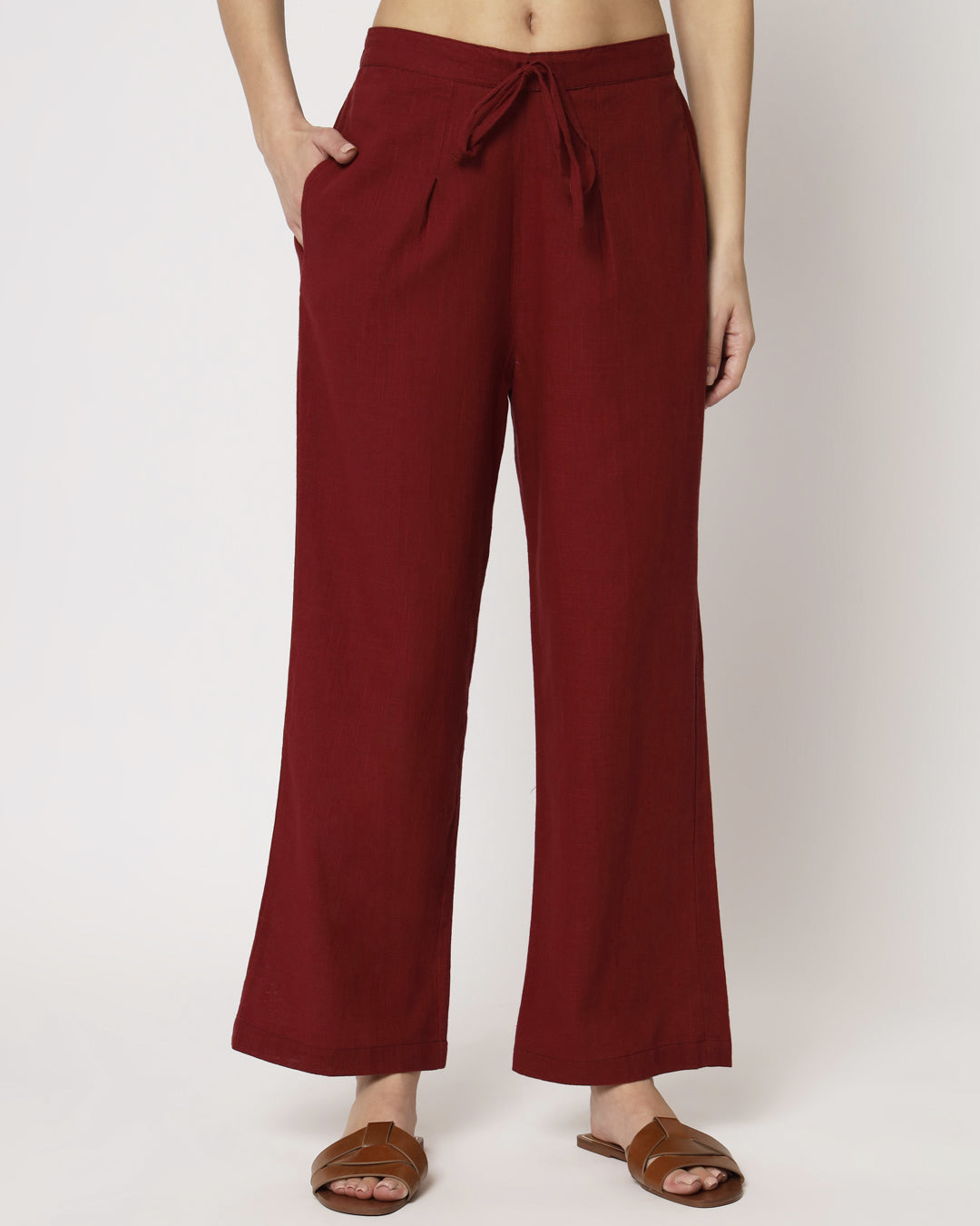 Russet Red Straight Pants