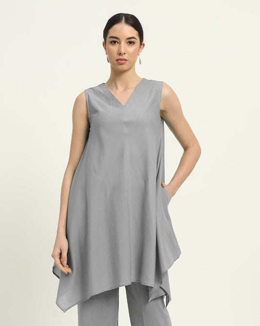 Iced Grey Midsummer Dream Solid Kurta (Without Bottoms)