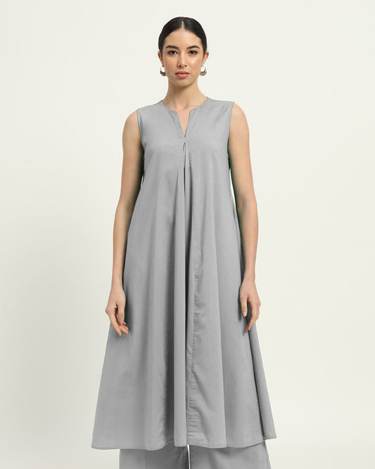 Iced Grey Graceful Grove Kurta (Without Bottoms)