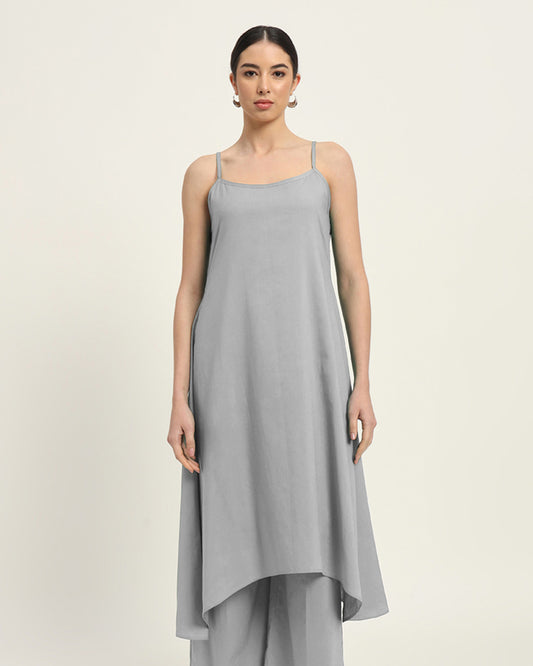 Iced Grey Spaghetti Strands Kurta (Without Bottoms)