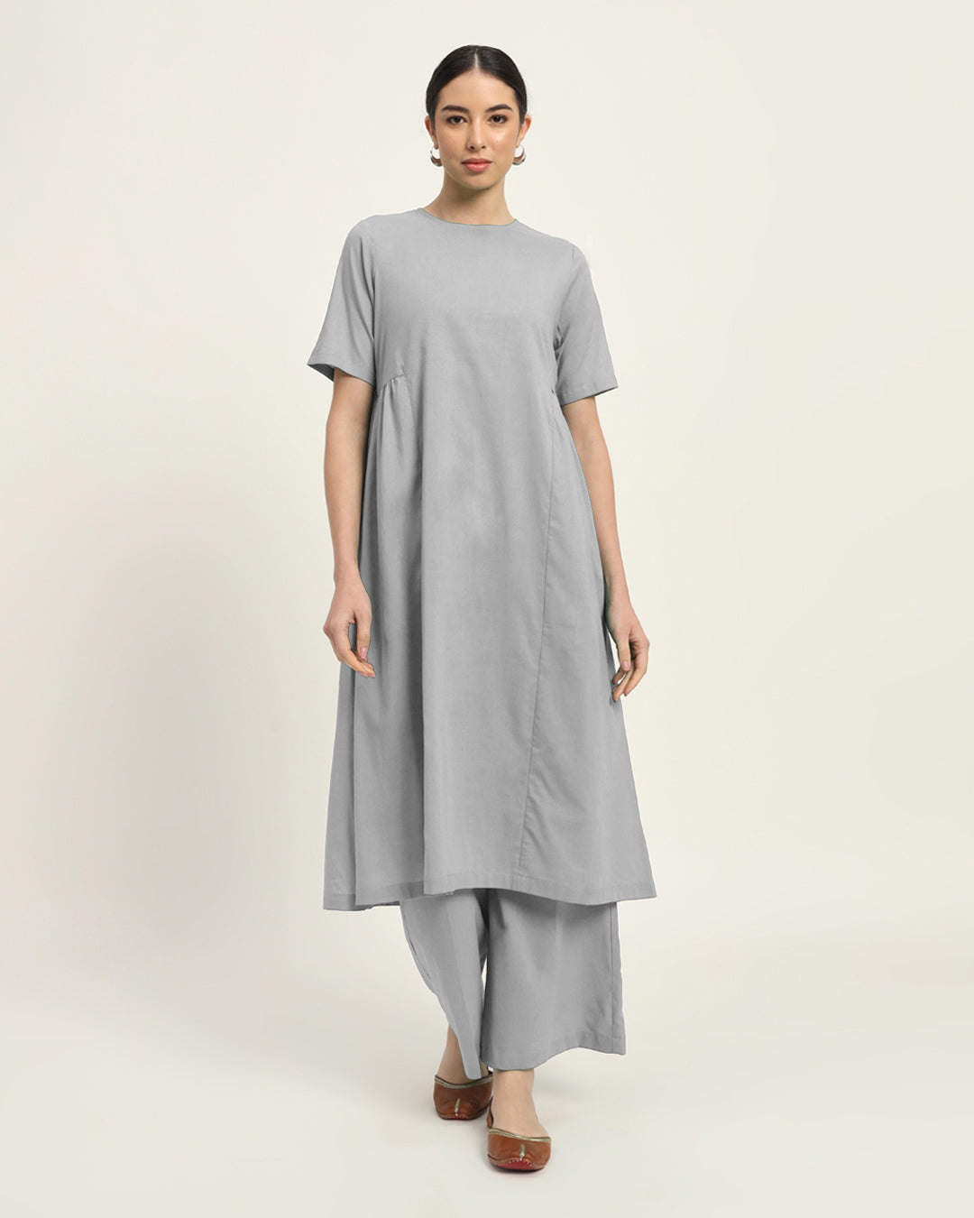 Combo: Blue Dawn & Iced Grey Flare Elegance Kurta