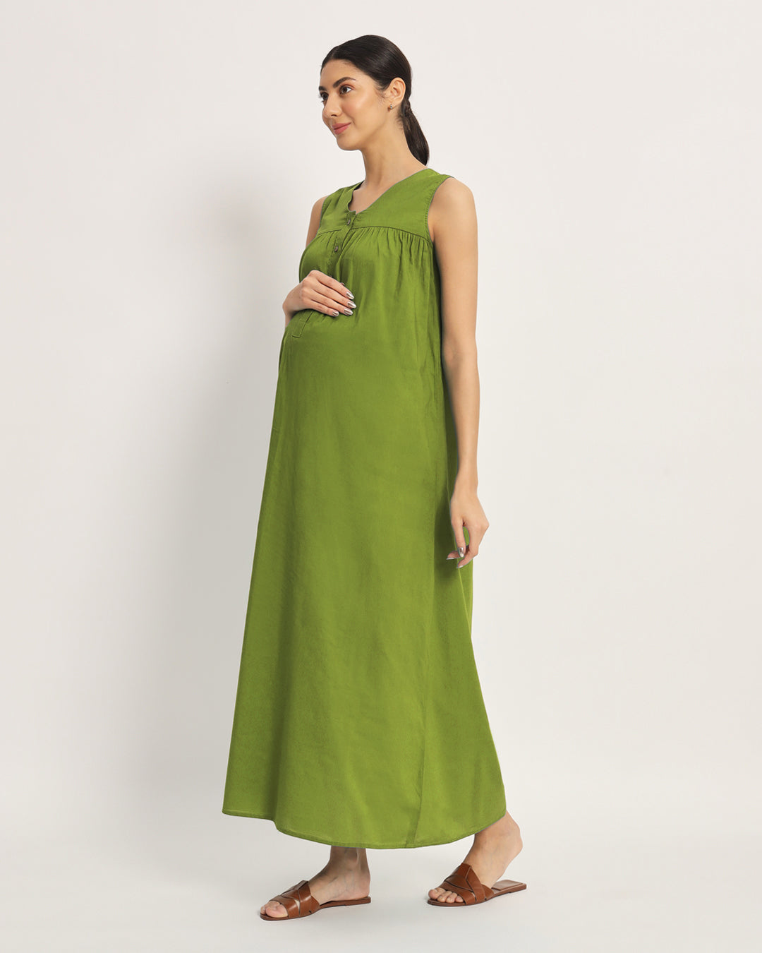 Combo: Black & Sage Green Mommylicious Maternity & Nursing Dress