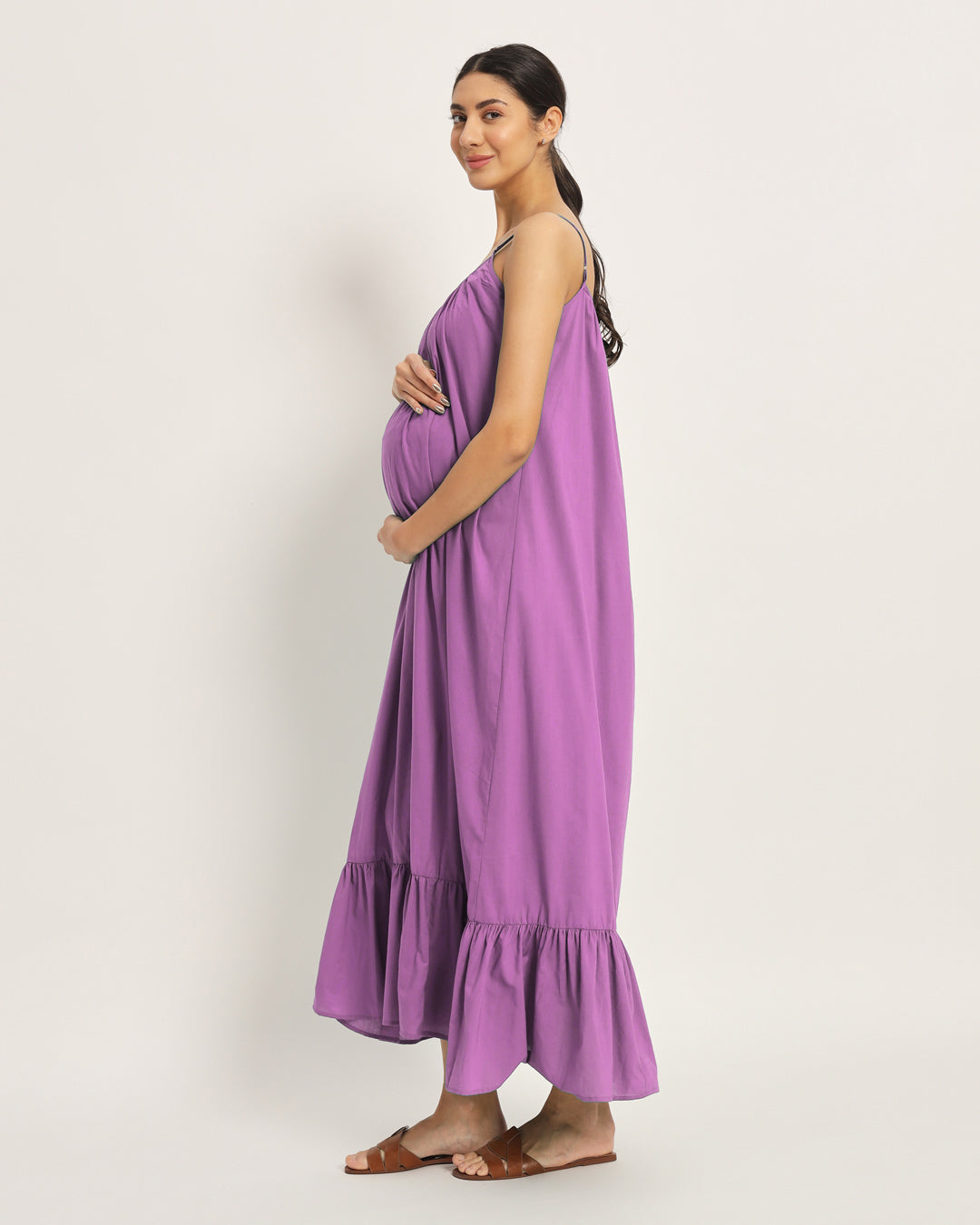 Combo: Iris Pink & Wisteria Belly Laugh Maternity & Nursing Dress - Set of 2