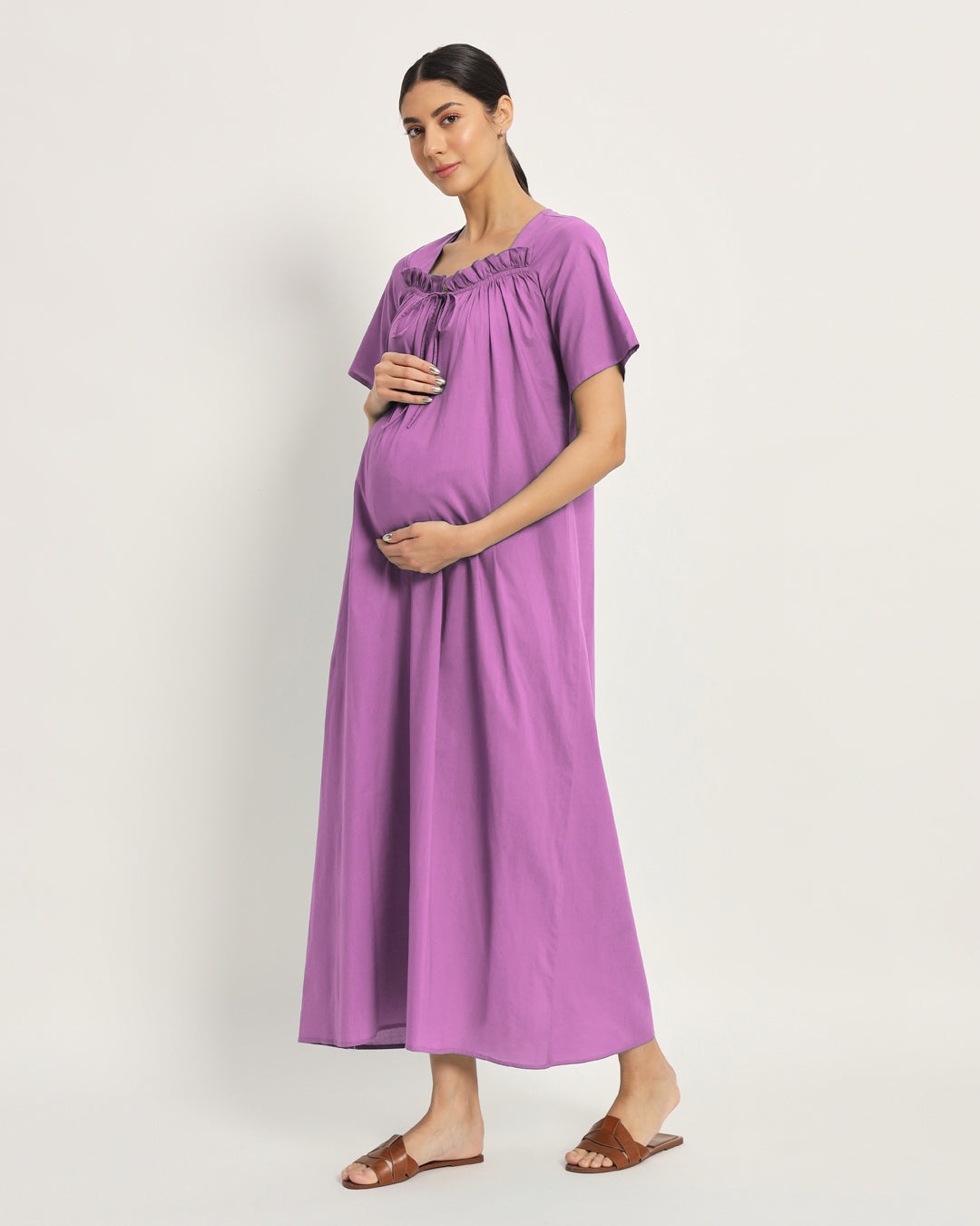 Combo: Sage Green & Wisteria Purple Nurture N' Shine Maternity & Nursing Dress