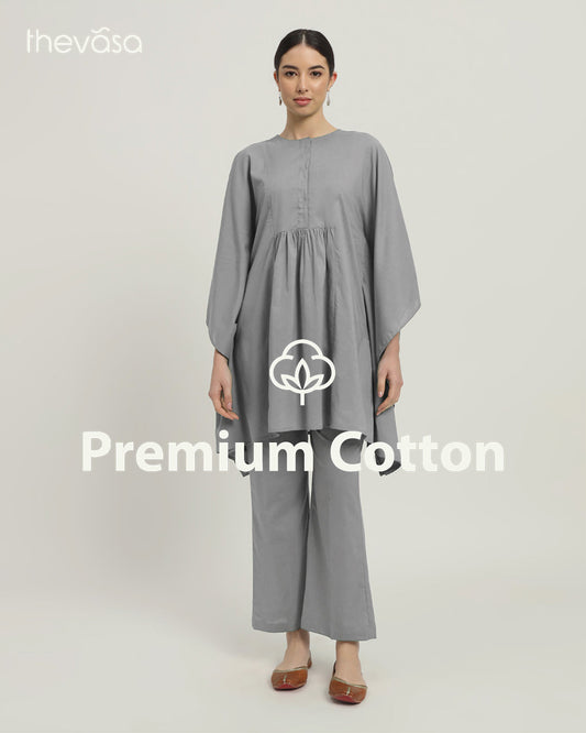 Iced Grey Kaftan Karess Solid Co-ord Set