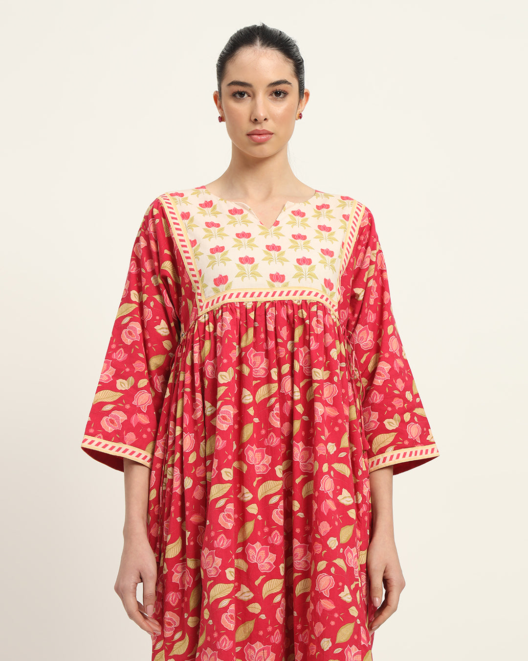 Whimsical Wild Blooms Notch Neck Dress