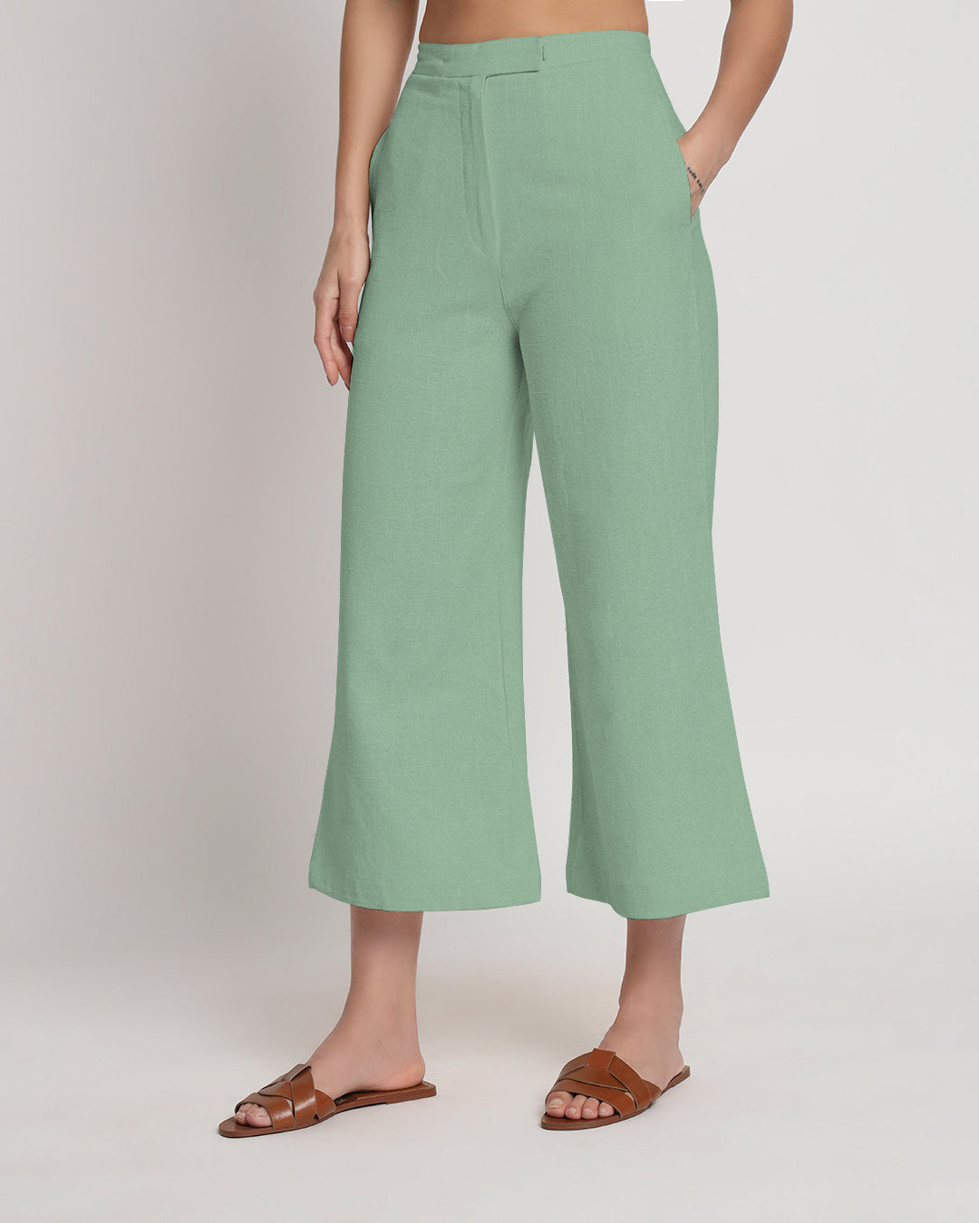 City Style Spring Green Tailored Pants