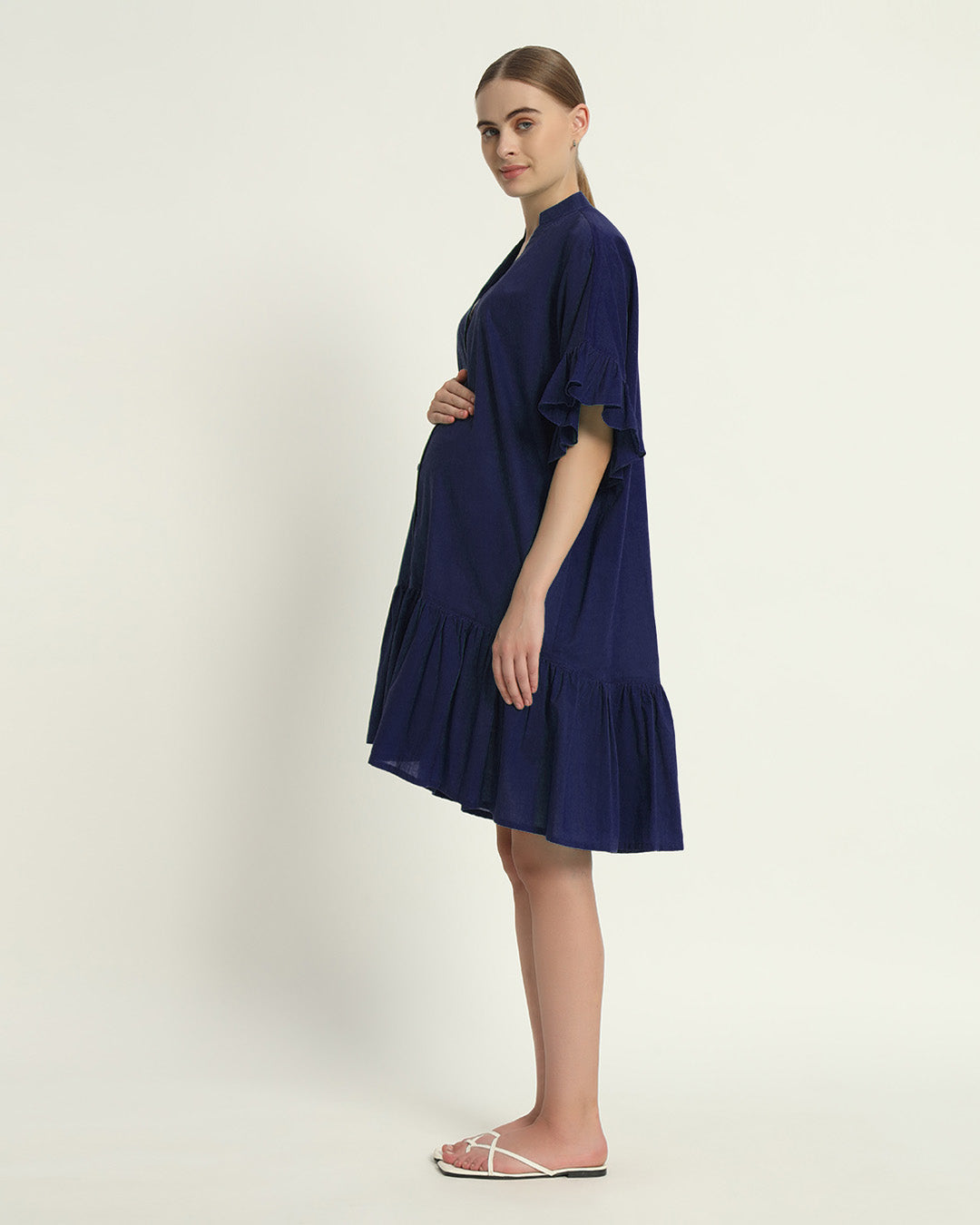 Midnight Blue Mother-To-Be Maternity & Nursing Dress