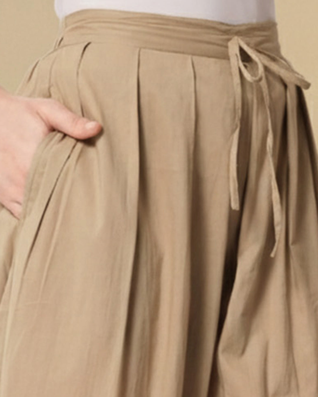 Beige Pleated Salwar