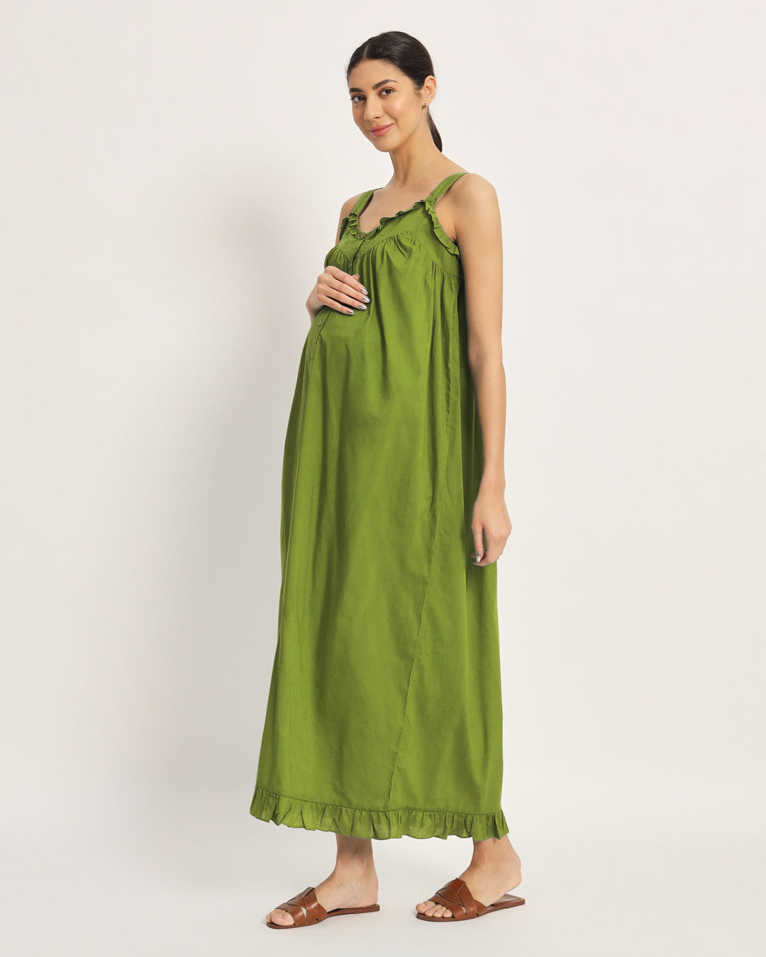 Sage Green  Preggo Pretty Maternity & Nursing Dress