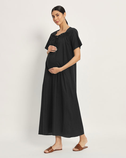 Classic Black Nurture N' Shine Maternity & Nursing Dress